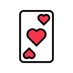 Playing card vector, Valentine and love related filled outline icon