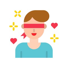 Love is blind vector, Valentine and love related flat icon