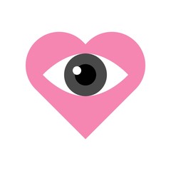 Eye heart vector, Valentine and love related flat icon