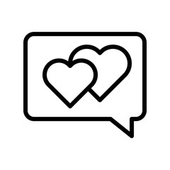Heart in bubble speech vector, Valentine and love related line icon