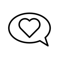 Obraz na płótnie Canvas Heart in bubble speech vector, Valentine and love related line icon
