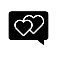 Heart in bubble speech vector, Valentine and love related solid icon