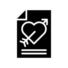 Love letter vector, Valentine and love related solid icon