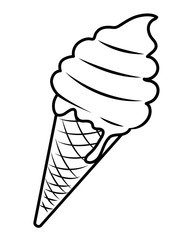 Pop art ice cream cartoon in black and white