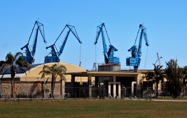 Fototapeta na wymiar Industrial port of Palermo