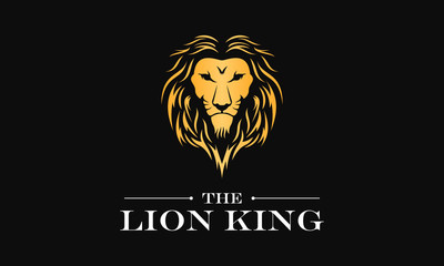 Gold lion king logo design