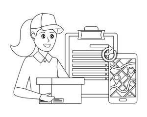 tracking and delivery logistic worker