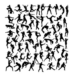 Break dancer Silhouettes, art vector design 