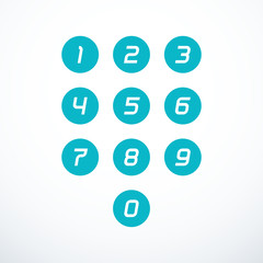 Set of 0-9 number icons. Vector illustration