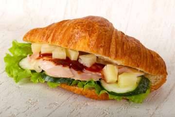 Croissant with chicken