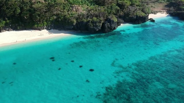 drone image from a beach in Boracay, Philippines