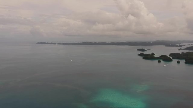Drone image of the famous Islands in the Republic of Palau