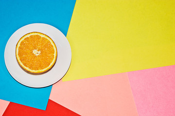 Juicy orange on bright background close up