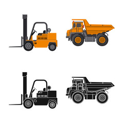 Vector illustration of build and construction icon. Collection of build and machinery vector icon for stock.