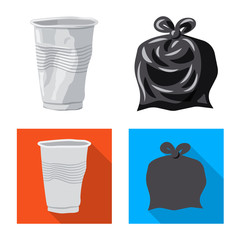 Vector design of dump  and sort symbol. Collection of dump  and junk vector icon for stock.