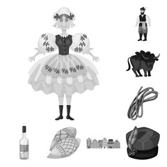 Vector design of national and culture logo. Collection of national and tour stock symbol for web.