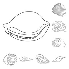 Vector design of exotic and seafood  symbol. Set of exotic and aquatic stock symbol for web.