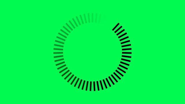 Progress loading bar UI indicator. Loading Circle. Download progress, preloader animation web design template, interface upload. Animation of UI element in 4K. Chroma key green screen.