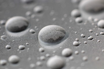 Close-up pictures of water droplets on the glass