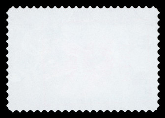 Blank postage stamp - Isolated on Black background.