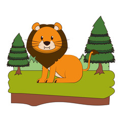 Obraz na płótnie Canvas Lion wildlife cute animal cartoon