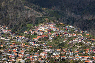 Typical terrace architecture on the steep slopes of Funchal on the Madeira island. Portugal