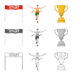 Fototapeta na wymiar Vector design of sport and winner sign. Set of sport and fitness stock vector illustration.
