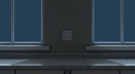 Kitchen Countertop Night