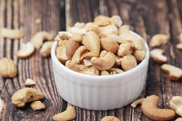 A bowl with cashew nuts