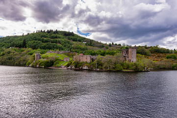 Fototapeta na wymiar Urquhart castle seen from the Loch Ness