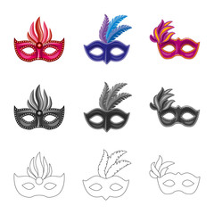 Obraz premium Vector illustration of luxury and celebration icon. Collection of luxury and hide stock symbol for web.