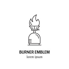 Vector Outdoor sport concept outline icon camping sign