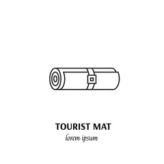 Vector Outdoor sport concept outline icon camping sign