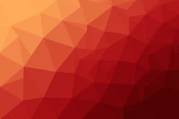 Abstract polygonal mosaic background. Multicolor low poly gradient background. Crystal polygon background. Red and orange polygon background