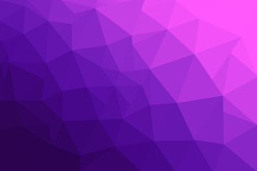 Abstract polygonal mosaic background. Multicolor low poly gradient background. Crystal polygon background. Purple and violet polygon background