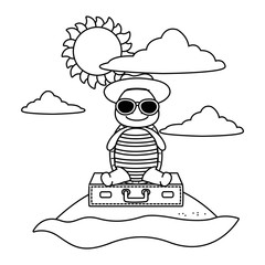 cute animal enjoying summer vacations