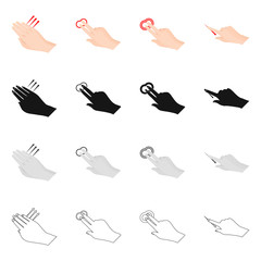 Vector design of touchscreen and hand icon. Collection of touchscreen and touch stock vector illustration.