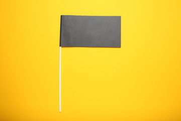 Little black flag mockup for advertising and design. Empty banner, marketing information.