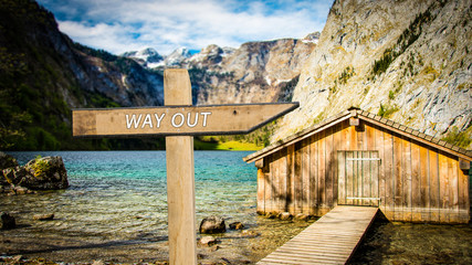 Street Sign WAY OUT