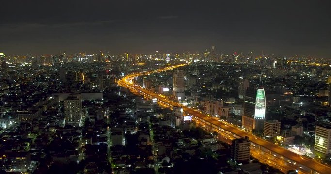 Aerial view of bangkok night in Thailand