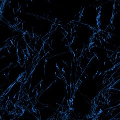  Transparent blue plastic wrap on the black background. Plastic shopping bag texture. Reusable trash and waste.