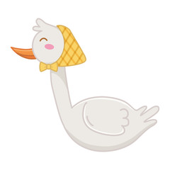 stork with bandana vector illustration