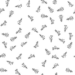 Cultural Oriental Hookah Seamless Pattern Vector. Nargile, Hubbly Bubbly, Shisha Hookah Monochrome Texture Icons. Turkish, Egypt And Lebanon Relaxation Aroma Tobacco Smoke Template Flat Illustration