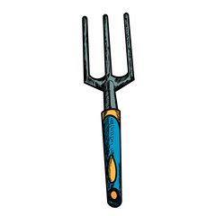 vector, isolated, garden tool, hoe