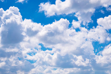 Blue sky with clouds in summer sunny day