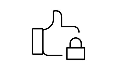 Obraz premium Like lock vector icon for security illustration