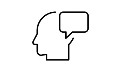 Man user icon with chat bubble glyph vector illustration