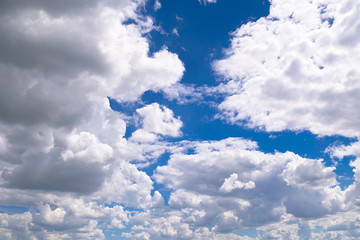 Clouds on a blue sky on a summer day