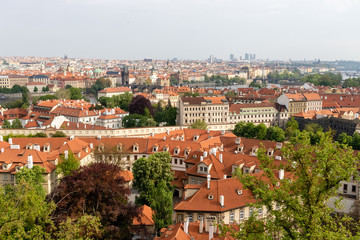 Fototapeta na wymiar Beautiful architecture and spring city view of Prague / Prague, Czech Republic, May 2019