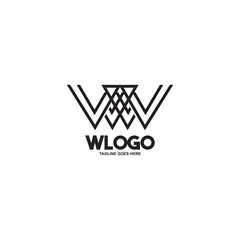 W letter logo design vector template